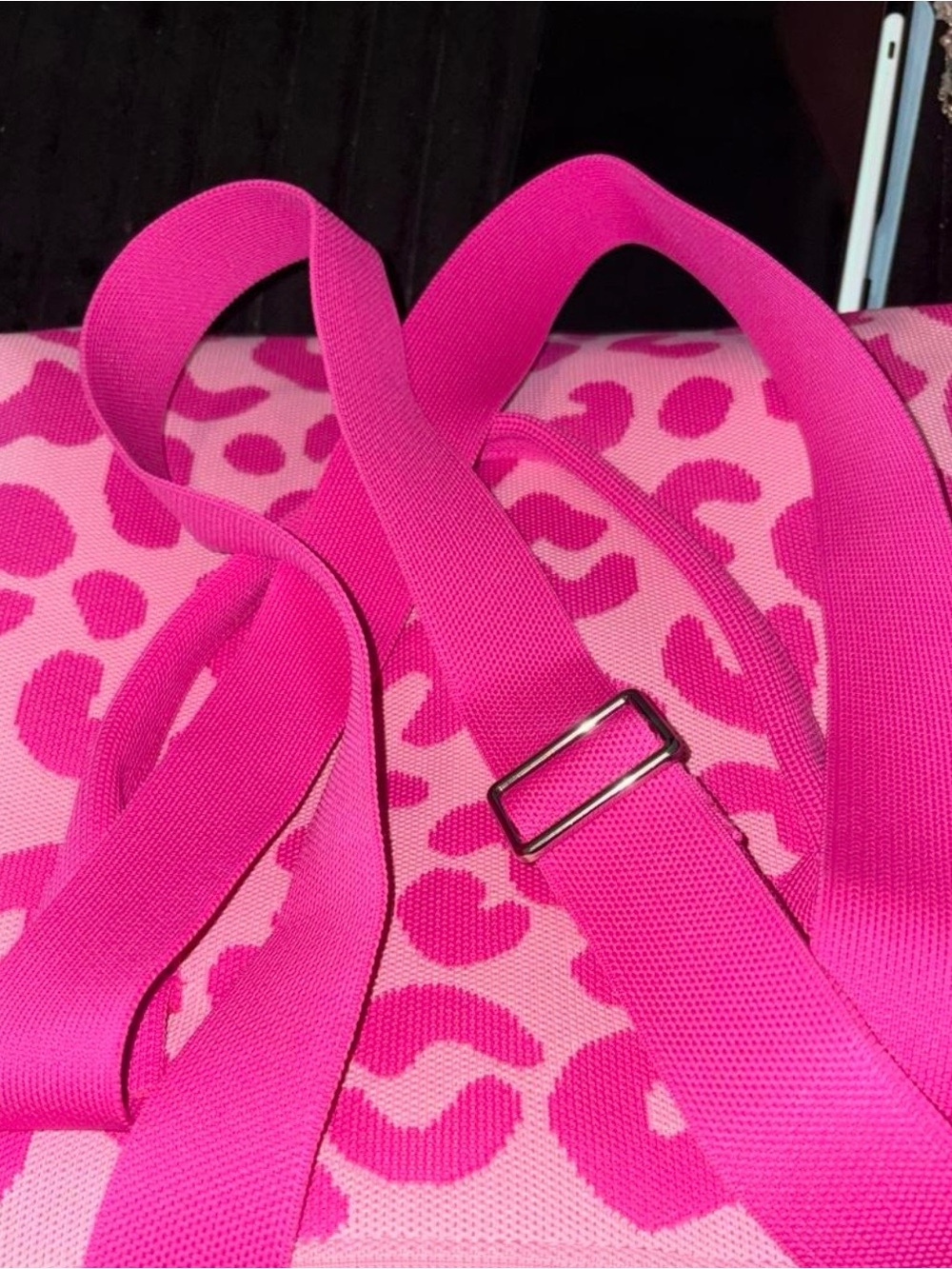 Pink Leopard Print Canvas Tote Must Have Joy - Picture 2 of 3